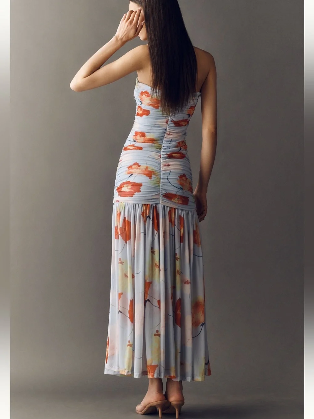 Bardot Solana Drop Waist Strapless Maxi Dress Sz 12